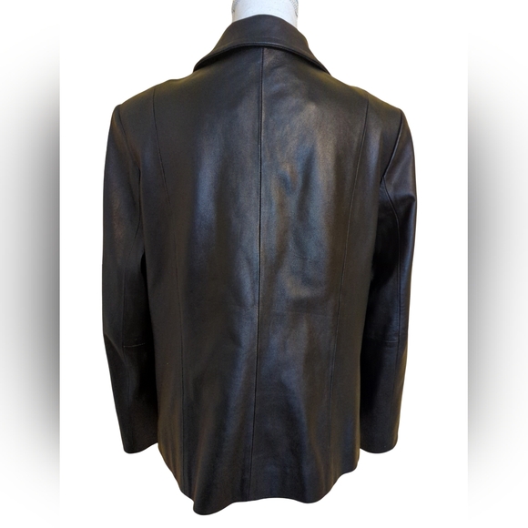 Valerie Stevens Lambskin Black Vintage Leather Jacket Size PL - Picture 2 of 11